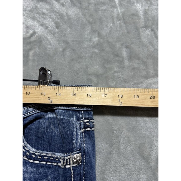 Miss Me Easy Capri Blue Women's Size‎ 29 Y2K Bedazzled Rhinestone Embellished - Picture 10 of 13